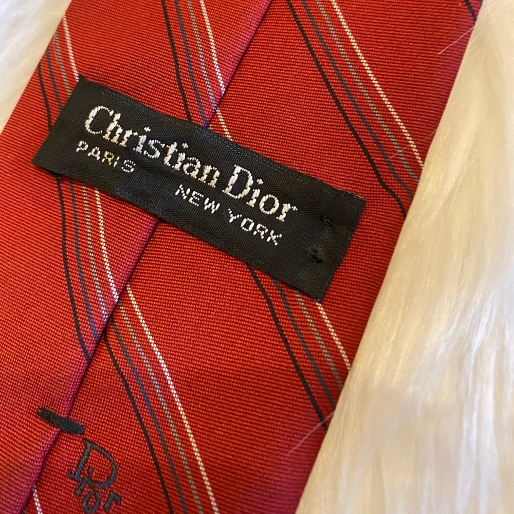 Dior vintage red Dior stripped tie